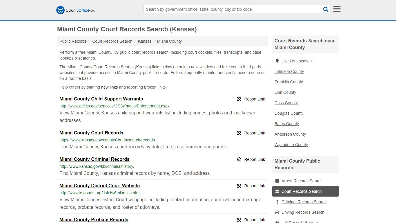 Court Records Search - Miami County, KS (Adoptions, Criminal, Child ...